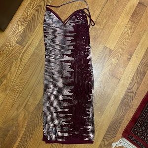 Crystal luxury dress gorgeous hot pretty glamorous Red White jewels NEW 300$